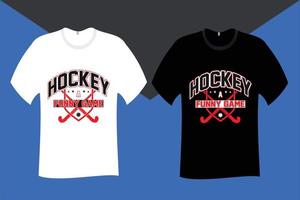 diseño de camiseta de hockey un juego divertido vector