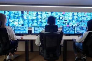 Group of Security data center operators at work photo