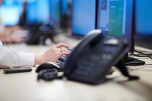 Group of Security data center operators at work photo