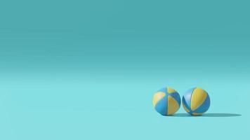 3D Rendering Beach Ball In Minimal Concept Summer Theme photo