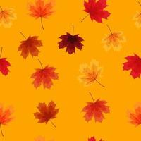 Colored Autumn Leaves Seamless Pattern Background Illustration photo