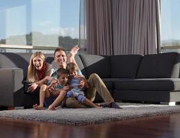 Family in livingroom photo