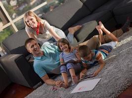 Family in livingroom photo