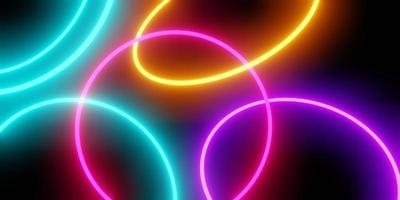 3d rendering of colorful neon light abstract background, glowing circle, sci-fi, technology concept, product display, Illustration, wallpaper photo