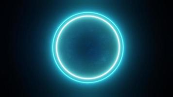 3d rendering of blue circle neon glowing abstract light background. Scene for advertising, showroom, banner, technology, game, modern, sport, business, metaverse. Sci Fi Illustration. Product display photo