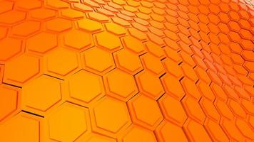 orange hexagon 3d rendering background photo