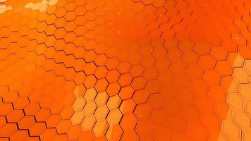 fondo de renderizado 3d naranja hexagonal foto