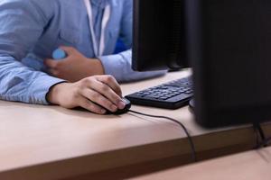 businessman working using a computer in startup office photo