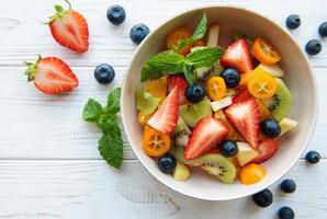 Healthy fresh fruit salad in a bowl photo