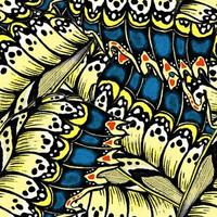 Seamless pattern with wings butterflies machaon.Colorful illustration. Perfectly suitable for the design of fabrics, textiles. photo