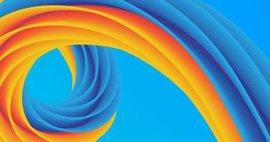 abstract wallpaper using 3d wave pattern forming a circle pattern, in blue and yellow photo