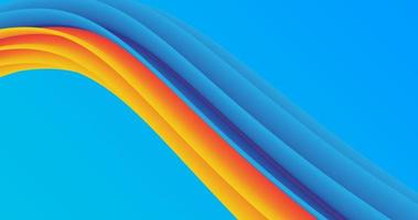the abstract background uses a horizontal wave pattern that has a 3d effect and is yellow and blue in color photo