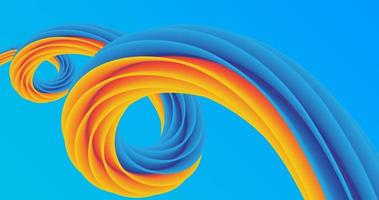 abstract design using a 3d-effect ruffled rope pattern, in blue and yellow colors. photo