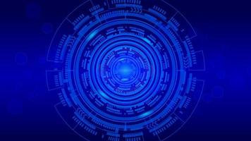 artificial intelligence background design that has a circle pattern with bright blue color and a dark blue background photo