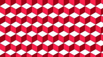 background pattern design using cube geometry that has a 3d impression and is red photo