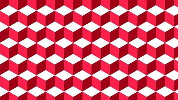 background pattern design using cube geometry that has a 3d impression and is red photo