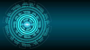 abstract design using artificial intelligence theme with circle pattern, bright turquoise and black background photo