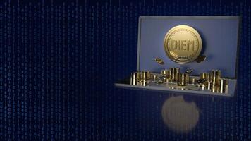 Bangkok ,Thailand - December 3 2020  The diem coins  cryptocurrency from  technology  content 3d rendering. photo