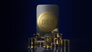 Bangkok ,Thailand - December 3 2020  The diem coins  cryptocurrency from  technology  content 3d rendering. photo