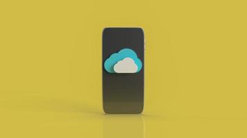 The cloud and smart phone for technology network content 3d rendering photo