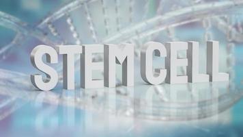 The  stem cell text on dna background for sci or medical concept 3d rendering photo