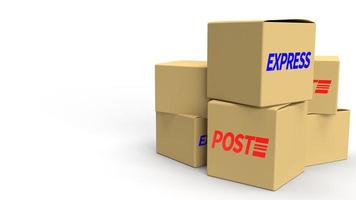 Postal boxes on white background  3d rendering for delivery content. photo