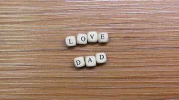 Father Day celebration on wood background top view photo