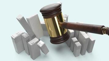 Building and justice hammer image for property law concept 3d rendering. photo