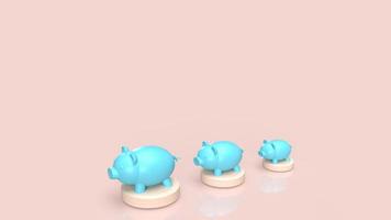 The blue piggy bank   for business concept 3d rendering photo