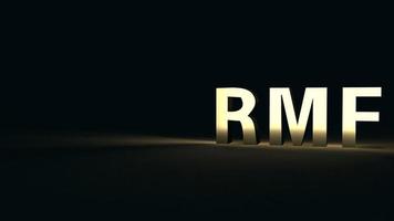 rmf text in dark tone  3d rendering for business content. photo