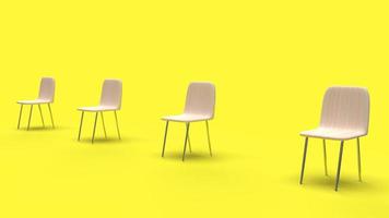 Chair distance for social distancing content 3d rendering. photo