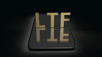 ltf on mobile in dark tone 3d rendering for business content. photo