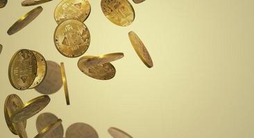 The cryptocurrency bitcoin 3d rendering for business content. photo