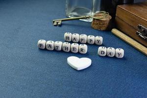 wooden text  for father day content close up image. photo