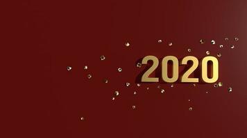 3d rendering 2020 gold number for new year  concept. photo