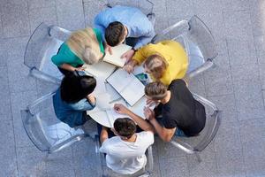 group of students  top view photo