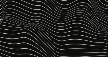 Abstract background design using wavy line pattern in white color, black background, 3d rendering and 4K size photo