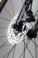 Bicycle brake rotor with hydraulic caliper. Brake system on a gravel bike photo