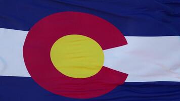 bandera del estado de colorado, región de los estados unidos, ondeando al viento. ilustración 3d foto