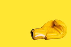 yellow boxing gloves isolated background. photo