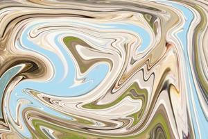 Pintura acrílica fluida de fondo abstracto azul y marrón. textura líquida de neón. ilustración en el estilo de arte fluido foto