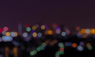 Abstract background and texture of colorful city bokeh at night. photo