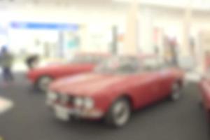 Vintage Car Show Room Blurry Background,Abstract Blurred Image photo