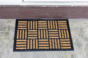 Coconut fiber mat on Cement floor photo