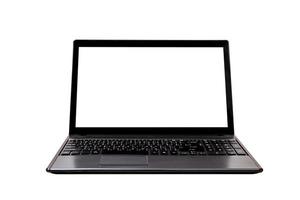 old laptop isolated on white background,clipping path photo