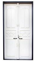 White wooden door isolated on white background,clipping path photo