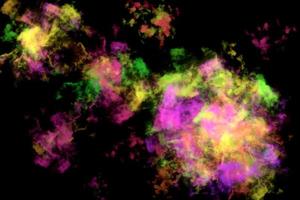 humo texturizado, colorido abstracto, aislado en fondo negro foto