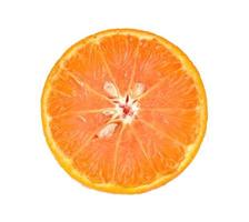 Orange fruit half sliced isolated on white background photo