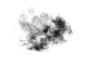 Textured Smoke,Abstract black,isolated on white background photo