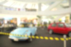 Vintage Car Show Room Blurry Background,Abstract Blurred Image photo